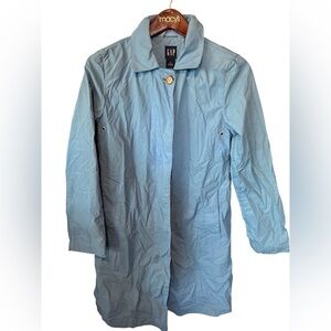 GAP Blue Trench Coat Lightweight Classic